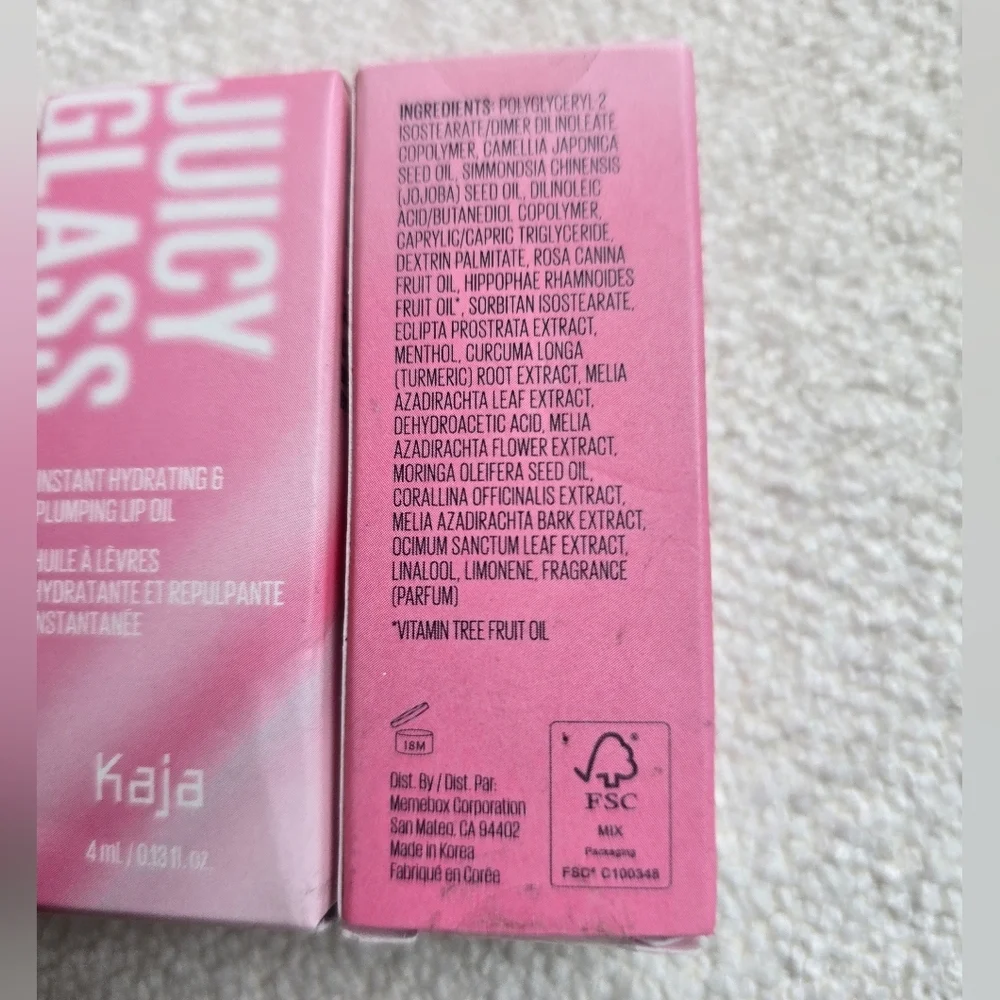 NEW! Kaja Juicy Glass Lip Gloss, Rose Hip Spritz- Rose Pink, .13oz, BUNDLE OF 3!